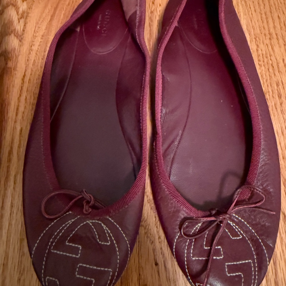 Gucci Maroon Ballet Flats